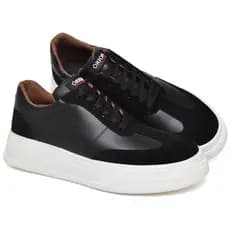 Tenis Casual Masculino Sola Alta Esporte Fino Confortavel Couro Social Presente Dia Pais