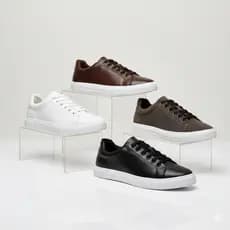 Kit 4 Tênis Masculino Marrom Branco Preto Cinza Confortável Casual Sola Reta Sapatenis Couro Escola