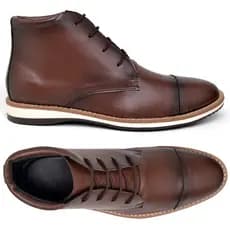 Bota Casual Masculina Oxford Confortável Chelsea Chukka Couro Coturno Social Presente Dia Pais