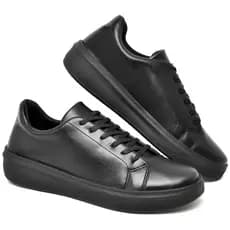 Tenis Masculino Casual Confortavel Sapatenis Couro Social Sola Alta Mocassim Presente Dia Pais