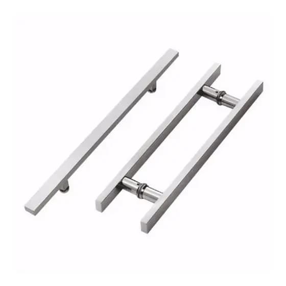 Puxador Duplo 90cm Porta Vidro Ou Madeira Pivotante Cromado