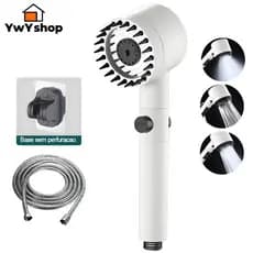Ducha Alta Pressão 3 Modos Massagem Chuveiro C/ Mangueira 1,2m Suporte Para Lavatório Salão U7