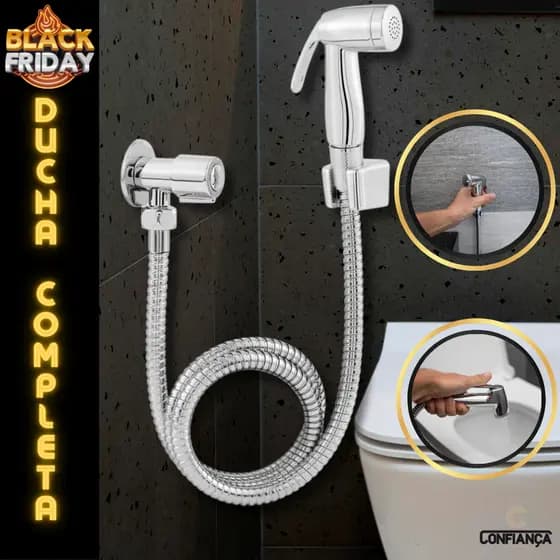 Ducha Higiênica Para Banheiro Ducha Higiênica Íntima Lavabo Chuveirinho Privada 1,20mt Completa- VAR