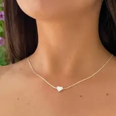 Colar mini coração a prata 925