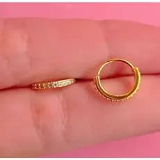 Piercing  Aço Cirúrgico Argola Cravejada Com Pedras De Zirconia Para Nariz, Tragus ou Cartilagem
