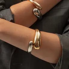 Bracelete Duo 2 Gotas Ouro ou Prata
