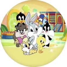Painel Redondo Baby Looney Tunes 50x50 tecido sublimado com elastico Leia a Descrição!!