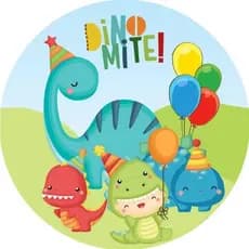 Painel Dinossauro Redondo 50x50 tecido sublimado com elastico Leia a Descrição!!!