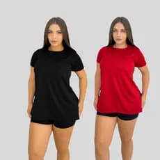 Kit 2 Blusas Academia Feminina Tapa Bumbum Treino Fitness Corrida