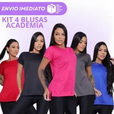 Kit 5 Camisa Tapa Bumbum Fitness Alongada Treino Academia Corrida Esportes