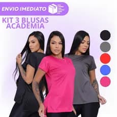 Kit 3 Camisa Tapa Bumbum Fitness Alongada Treino Academia Corrida Esportes