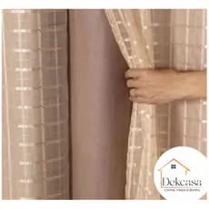 cortina blackout ( 1 PARTE ) pvc com tecido voil xadrez 1,40L x 1,60C