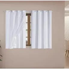 cortina blackout pvc com tecido voil 2,80 x 1,80 para janela 2 partes