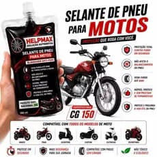 Vacina Selente de Pneu Antifuro - Moto CG 150 Vedação Rápida - Não Afeta Balanceamento