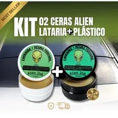 Kit 02 Ceras Alien Automotiva Lataria e Plástico Carnaúba - Brilho e Revitalização Carros e Motos