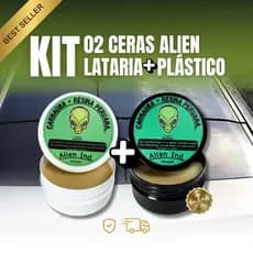 Kit 02 Ceras Alien Automotiva Lataria e Plástico Carnaúba - Brilho e Revitalização Carros e Motos
