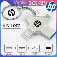HP 4 Em 1 OTG 1TB/512GB/32GB/16GB USB 3.0 Flash Drive Pendrive Tipo C Micro Android Velocidade De Raios