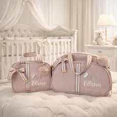 kit bolsa de maternidade 2 pecas  personalizadas com nome menino e menina