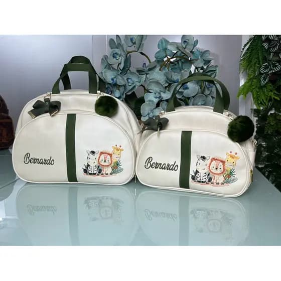 mala maternidade G e M personalizada com nome do bebe
