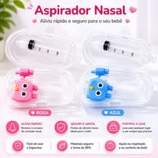Aspirador Nasal Infantil com ou sem Estojo Praticidade e Higiene do Bebê Nariz Sugador Catarro com ou sem Seringa