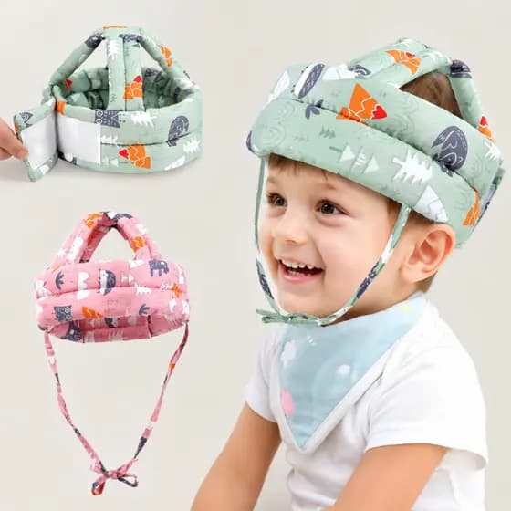 Chapéu De Proteção Almofadado Antiqueda Anti-Colisão Capacete De Segurança Ajustável Para Bebês