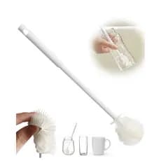 Escova de Lavagem limpeza Silicone C/ Cabo Longo Ideal Para Higienizar Garrafas Copos e Mamadeiras