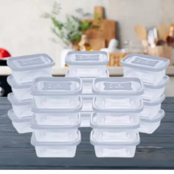 Kit Conjunto 20 Potes Plasticos BPA FREE Marmita Freezer Cozinha Organização De Casa Geladeira Alimentos No Geral Envio