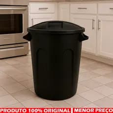 Lixeira Preta Cesto De Lixo Grande Cozinha Preta, Branca,Vermelha,Azul 30 Litros Jaguar