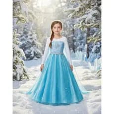 Vestido Fantasia Princesa Elsa Frozen 1 Rainha Gelo Neve