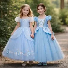 Vestido Princesa Cinderela Fantasia Clássico Disney Ella F