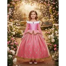 Vestido Fantasia Princesa Aurora Bela Adormecida Disney Meninas Infantil