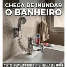 Kit Ducha Chuveirinho Pia Banheiro 3 Jatos Sem Furar Parede