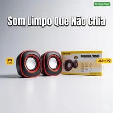 Caixa de Som para PC e Notebook B-MAX BM-S211 3W RMS USB + P2, Som Estéreo Limpo Sem Chiar