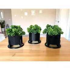 Kit 3 Vasos Decorativos Com Suporte Plantas Artificiais pr Decorar Sala Escritório Cozinha Banheiro