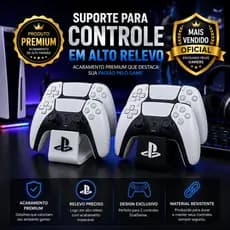 Suporte Duplo para Controle PS5 | Base Organizador para 2 Controles