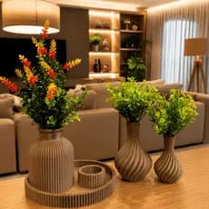 Kit Decoração Vasos Decorativo para Sala e escritoro Conjunto com 5 peças Moderna para Mesa Aparador