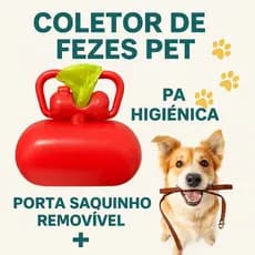 Kit Caquinha Higienica Pet: Pa + Porta Saquinhos Removivel, praticidade e higiene para coletar cacas