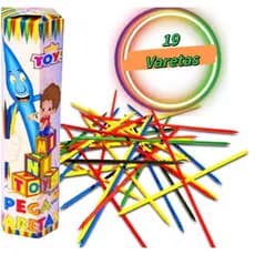 5/10 Jogo Pega Vareta com 19 varetas de plástico brinquedo Infantil lembrancinha prenda festa