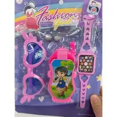 Brinquedo ( Relogio Telefone Óculos ).  Rosa Menina Fashion