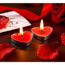 Kit 10/20/30/40/50 Velas Perfumada Coração Flutuante Base De Alumínio Decorativa Namorados Decoração