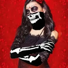 Luva Esqueleto Caveira Florescente Skull Halloween Cosplay Esqueleto Raio X.Oferta