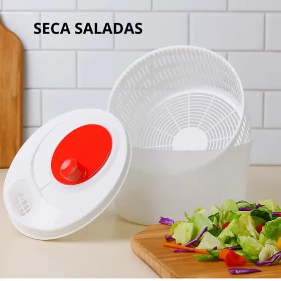Centrífuga De Salada Secador Manual sem Esforço Para Folhas e Hortaliças