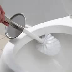 Escova Sanitária Banheiro Vaso Limpeza Higienização Em Aço Inox C/ Suporte