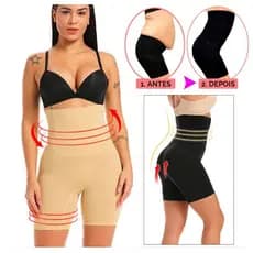 Short Cinta Modeladora ORIGINAL Empina Bumbum com 4 Barbatanas de Compressão Afina Cintura