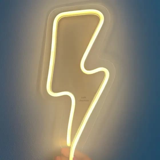 Placa Decorativa LED Neon Raio - 29x13 cm