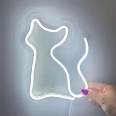 Luminária Parede Gato Neon Led Decoração - Em acrílico - Bivolt