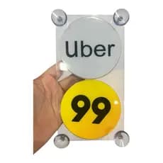 Placa Removível para Motorista de App Uber e 99 – PETG Resistente com Ventosas