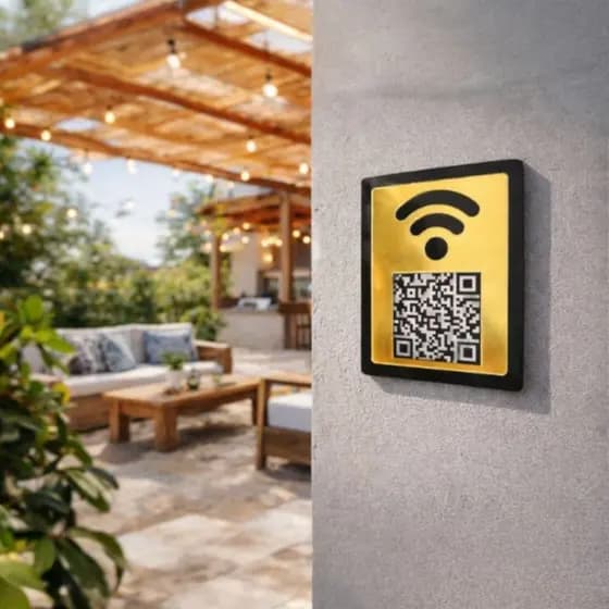 Placa Display para Parede Wi-Fi - Em Acrílico espelhado