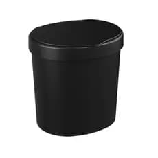 Lixeira Pia Cesto Lixo Cozinha Bancada Banheiro Oval 2,5 L Preto Coza