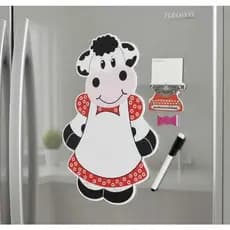 Lousa Magnética para geladeira Vaquinha olhos resinados